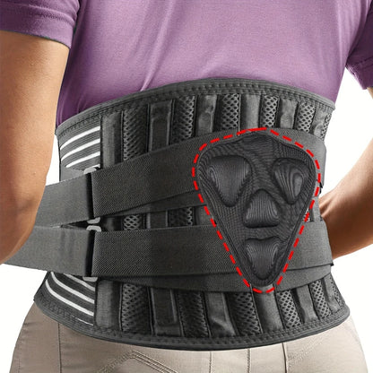 Back Brace with Lumbar Pad,6 Flexible Support,Back Brace for Men Lower Back,Lightweight Back Brace for Lower Back Pain