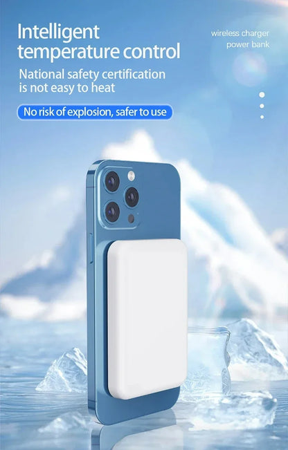 50000mAh Magnetic Wireless Power Bank External Portable Battery Pack for iPhone 12 13 14 15 Series Original 1:1