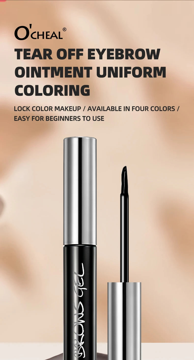 Ocheal Easy Peel Off Eyebrow Gel Tattoo Tint Semi-Permanent Eyebrow Gel Waterproof Long-Lasting Black Brown 3D Mascara Serums