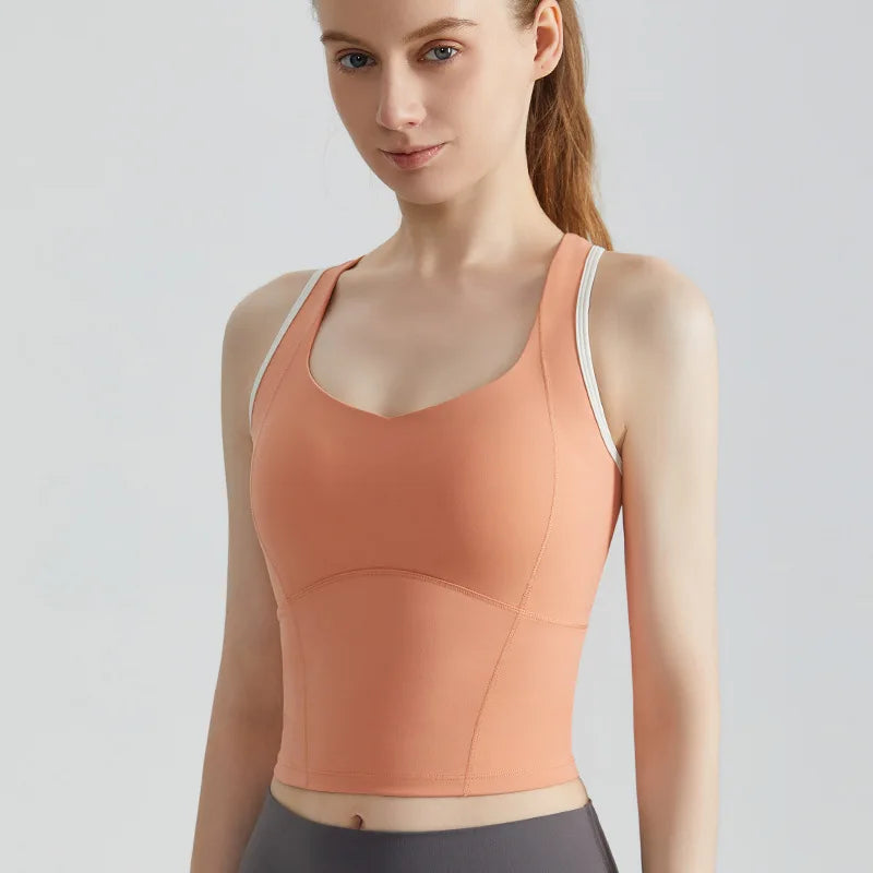 Sports Bra for Women, Shock-absorbing High-strength Breast Pad Integrated External Fitness Vest for Women