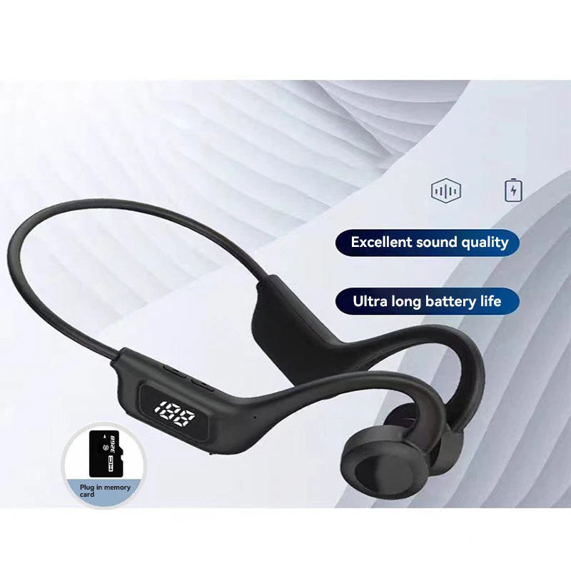 Xiaomi Original Bluetooth Earphone Air Conduction Digital Display Neck-mounted Headset Fitness Waterproof Headphones Memory Card