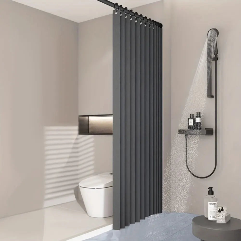 Foldable Magnetic Shower Curtain Waterproof Bath Curtain with 12/14 Hooks Bathroom Curtain Modern  Bathroom Curtain for Bathroom