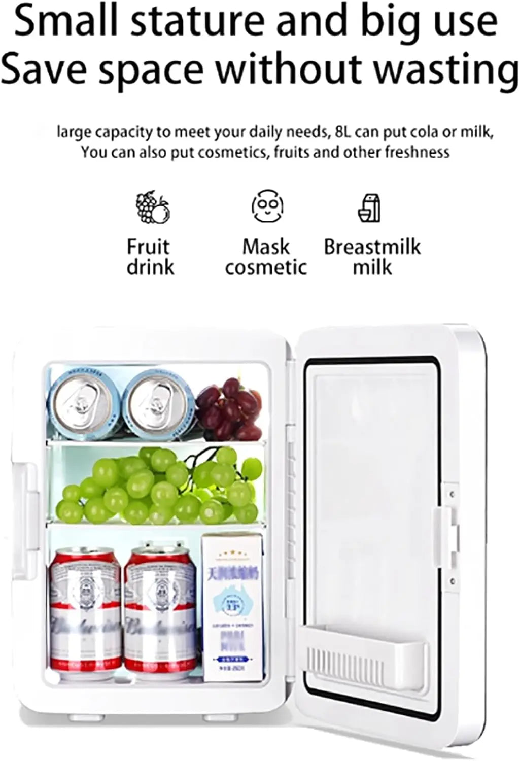 Mini Fridge For Bedroom, 12 Volt Portable Car Refrigerator, 20 Liter Capacity, Cool Down To About 28°C And Hold 25