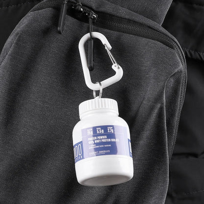 Mini Portable Protein Powder Bottles with Keychain Health Funnel Medicine Bottle Small Water Cup Outdoor Sport Storage