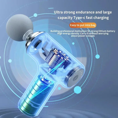 NEW Portable AI Fascial Massage Gun Electric Percussion Massager Body Relaxation With 4 Replaceable Massage Head LED Night Light