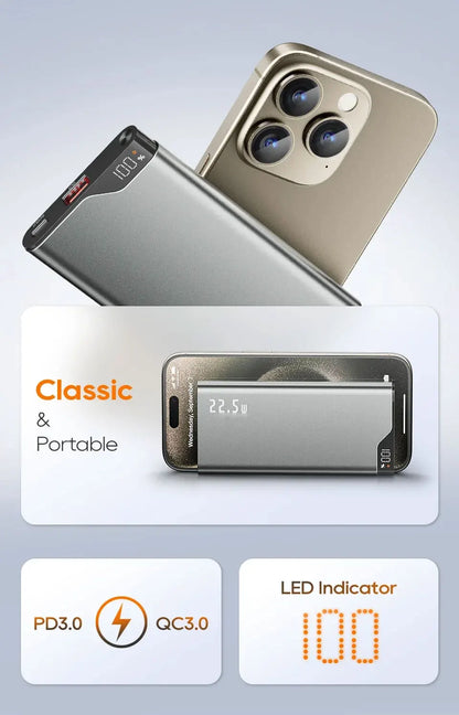 22.5W Power Bank 10000mAh Portable Charger PowerBank Fast Charging External Battery For iPhone16 15 14 Xiaomi poweer bank