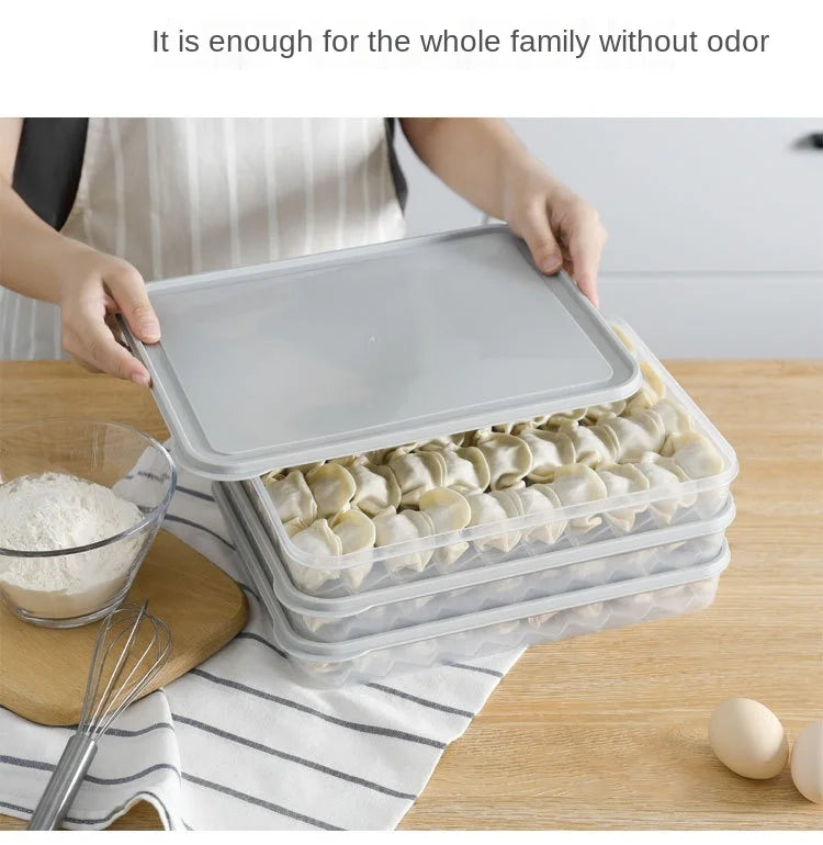 Food Storage Box, Fruit Egg Organizer, Refrigerator Fresh Keep Organizer, Kitchen Leak Proof Dumpling Storage Box