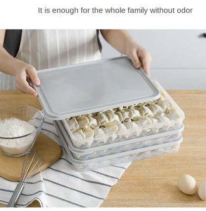 Food Storage Box, Fruit Egg Organizer, Refrigerator Fresh Keep Organizer, Kitchen Leak Proof Dumpling Storage Box