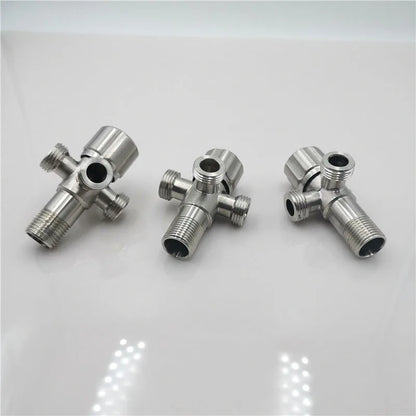 Multifunction Stainless Steel 3Ways Valves G1/2 Bathroom Accessories Water Diverter Wall Mounted Valve Bathroom Accessories