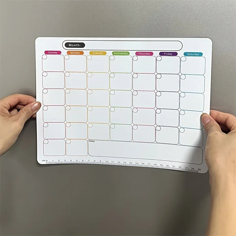 A Refrigerator Magnet ,Monthly And Weekly Planner, Magnetic Calendar Sticker, Soft Note Message Board