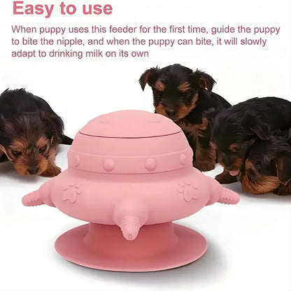 Kitten Puppy Nursing Silicone Milk Sucking Bowl Simulated Bottle Feeding Anti-Choking Anti-Spill Food-Grade Slow Feeder Bowl