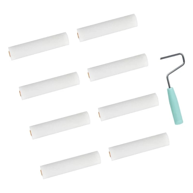9pcs Paint Roller set Mini Foam Rollers Upgrades for Detailed Work & Small Areas 601A