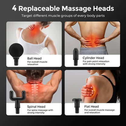 Portable Fascia Gun Full Body Muscle Relaxation Massage Gun with Extended Handle U-Shaped Home Hammer Massager For Back Shoulder