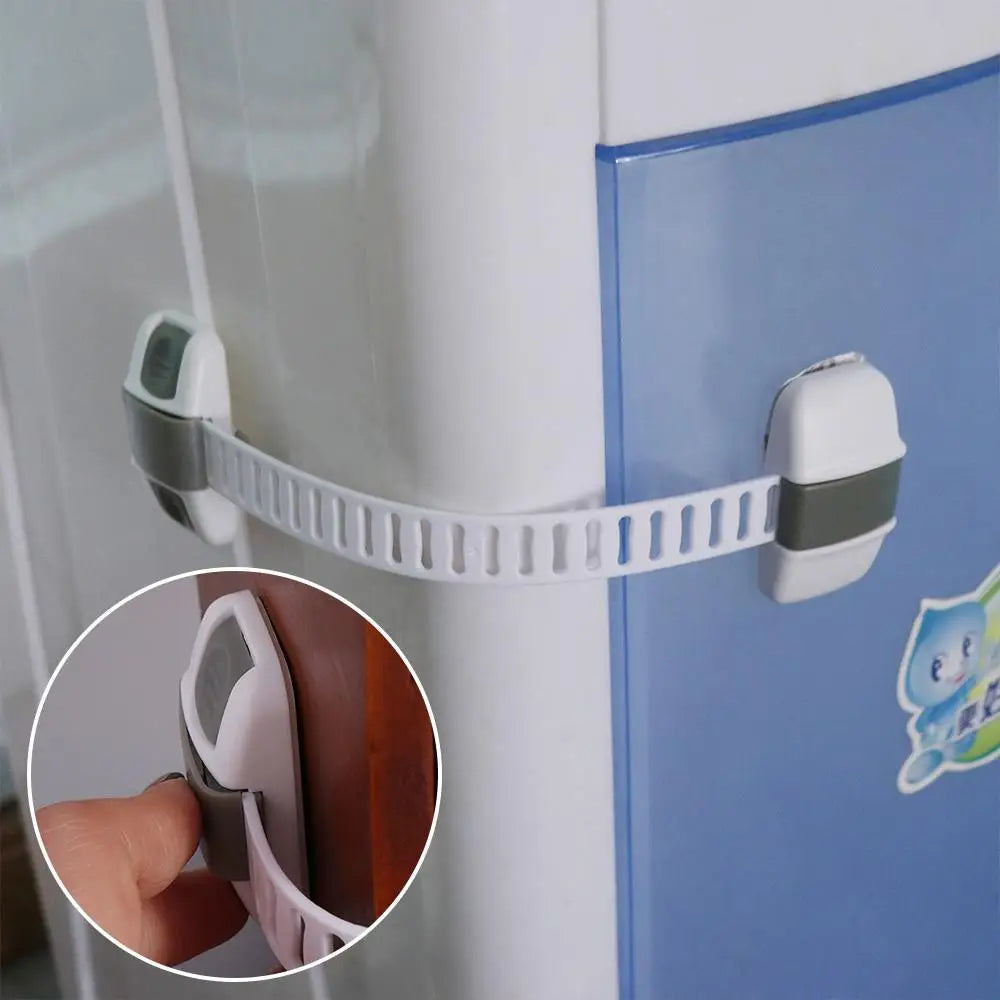 Plastic Child Safety Lock 20cm Multi-Function Drawer Locks Anti-Clamp Anti-Pinch Refrigerator Safety Buckle
