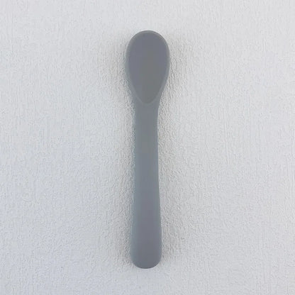 Baby Soft Silicone Spoon Food-grade Silicone Children's Supplementary Feeding Training Spoon Long-handle Silicone Feeding Spoon