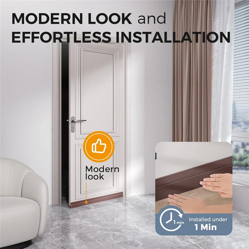 B84B-Self-Adhesive Adjustable Door Draft Stopper, Rubber Seal Strip For Bottom Of Door–Sound-Proof, Windproof, Energy Saving