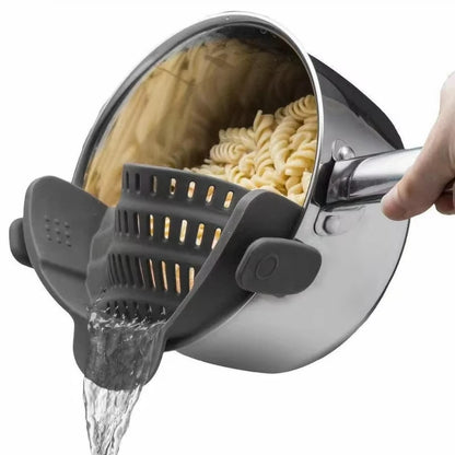 Silicone Kitchen Strainer Clip On Pots and Pans Drain Rack Pasta Noodle Vegetable Fruit Strainer Colander Kitchen Gadgets