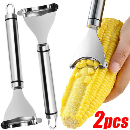 Stainless Steel Corn Peeler Serrated Corn Stripper Peeler Corn Shaver Planer Thresher Cutter Kitchen Fruit Vegetable Gadget Tool