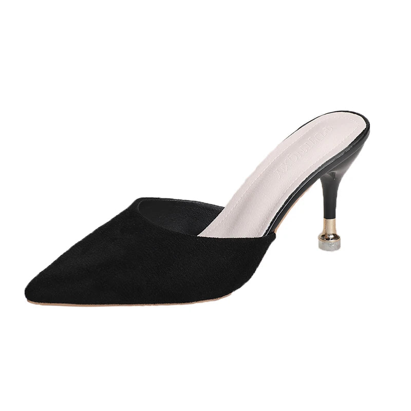 New Women's Slippers High Heel Closed Pointed Toe Shoes Sexy Ladies Heeled Sandals for Women