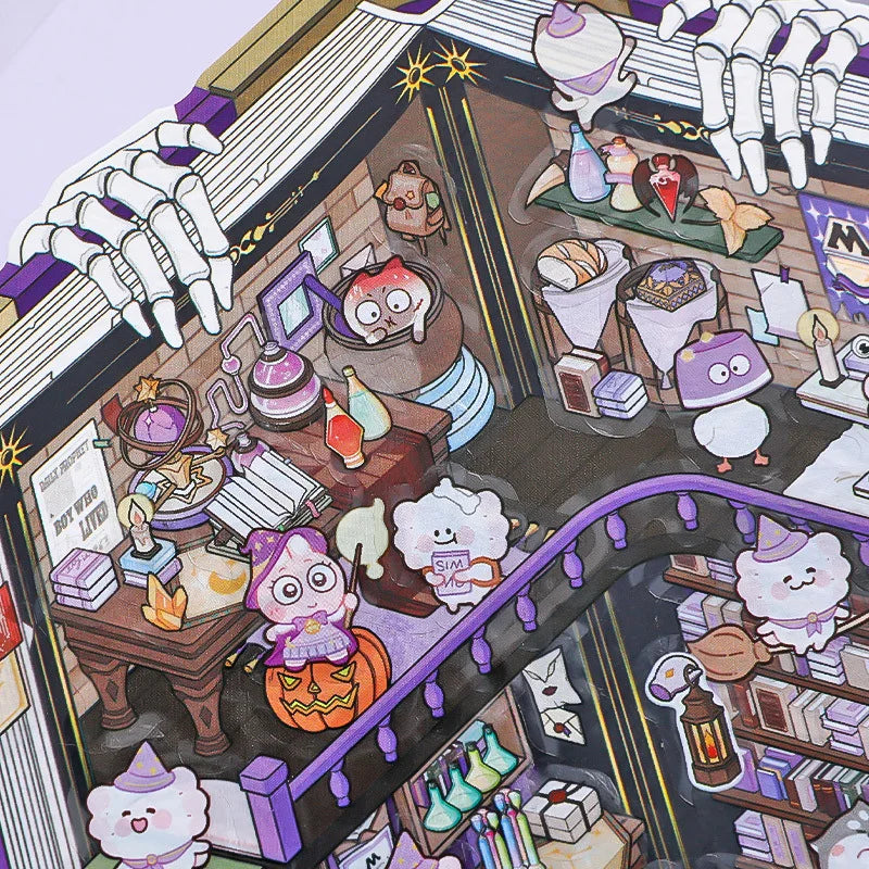 Creative Design Landscaping Sticker for Student Cute Cartoon Magic 3D Stack Scene Scrapbook Sticker Sweet Student Supplies