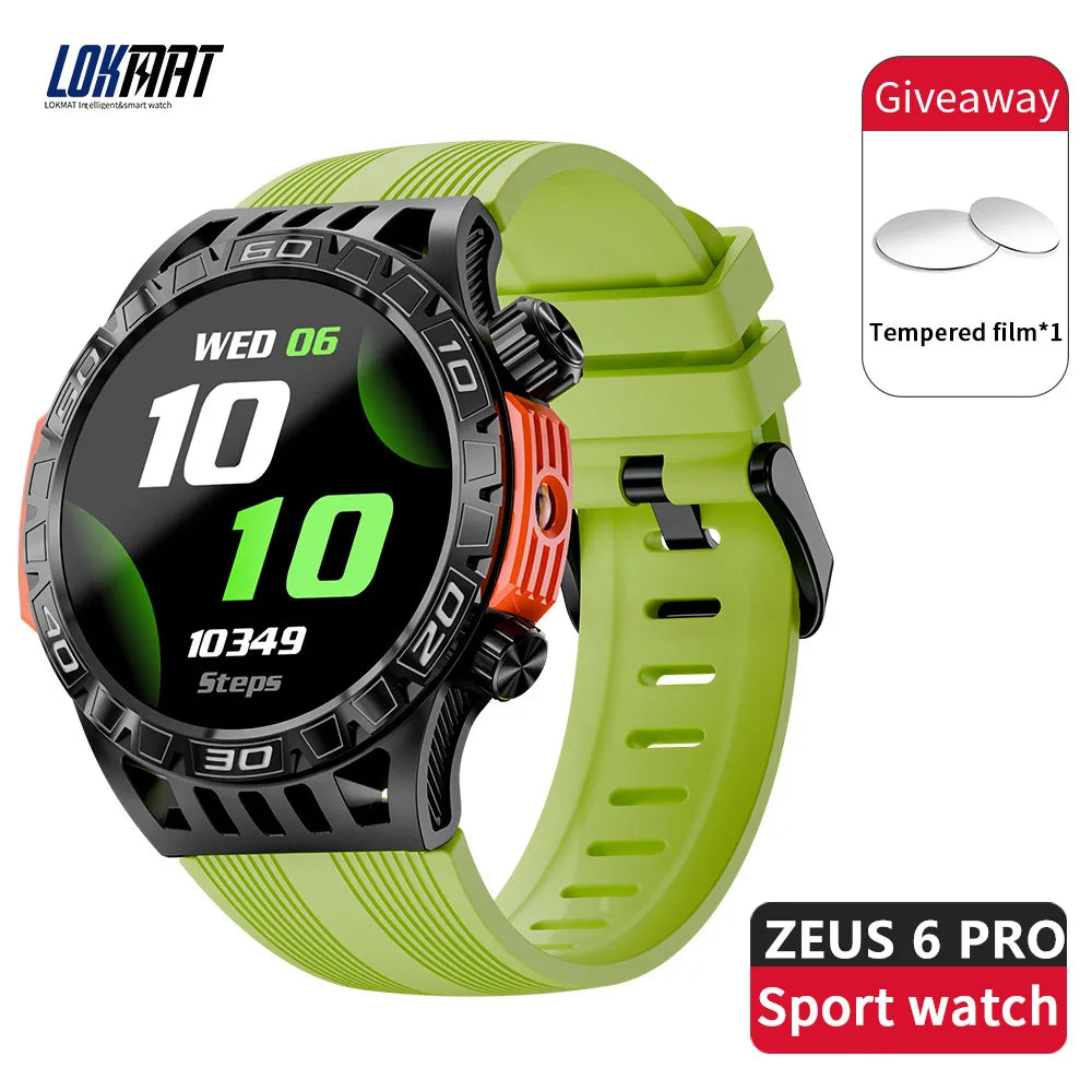 LOKMAT ZEUS 6 PRO Smart Watches Bluetooth Calls Flashlight Waterproof Smartwatches 1.46'' Screen Compass Sport Fitness Tracker