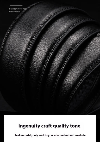High quality men's automatic belt, business belt, adjustable belt, luxury belt, cowhide belt, ratchet belt