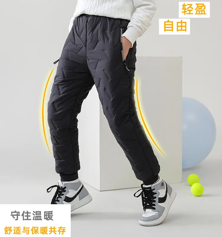 Winter Children Cotton Thick Pants Boys Padded Thickened Pants Teen Kids Cotton Lamb Wool Cotton Trousers