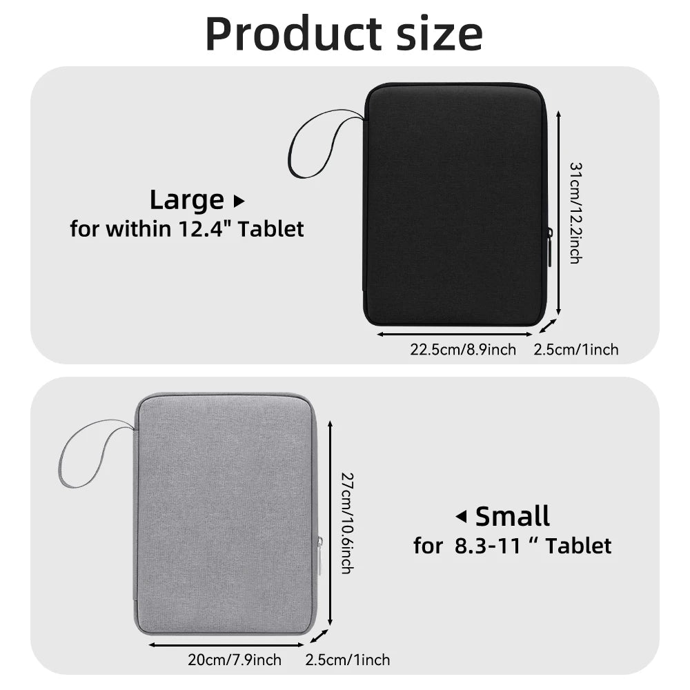 Tablet Handbag Case for 9-13 inch Tablet for 2024 New iPad Air 11/13 Pro 11/13 Sleeve Carrying Case Protective Travel Bag