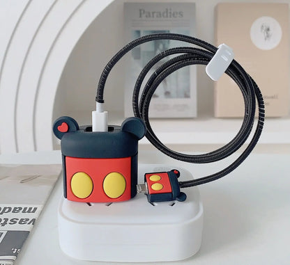 4Pcs Set Cable Protector for iPhone / iPad 18W/20W Charger Protector Case 3D Cartoon Cable Management Phone Wire Cord Organizers