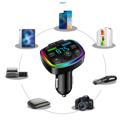 5.0 FM Transmitter Car Bluetooth-compatible 3.1A 1.0A Dual USB Car Charging MP3 Player FM Transmitter ﻿