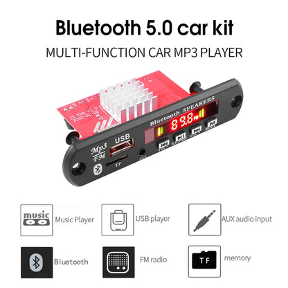 60W 120W Amplifier DC 12V MP3 Decoder Board Calling Recording Bluetooth 5.0 Car MP3 Player USB Module FM With Remote Control