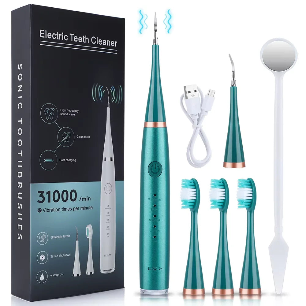 Electric Toothbrush Sonic Dental Teeth Whitening Kit Tooth Whitener Tea Coffee Stains Remover Tools Cleaner Stain Oral Care