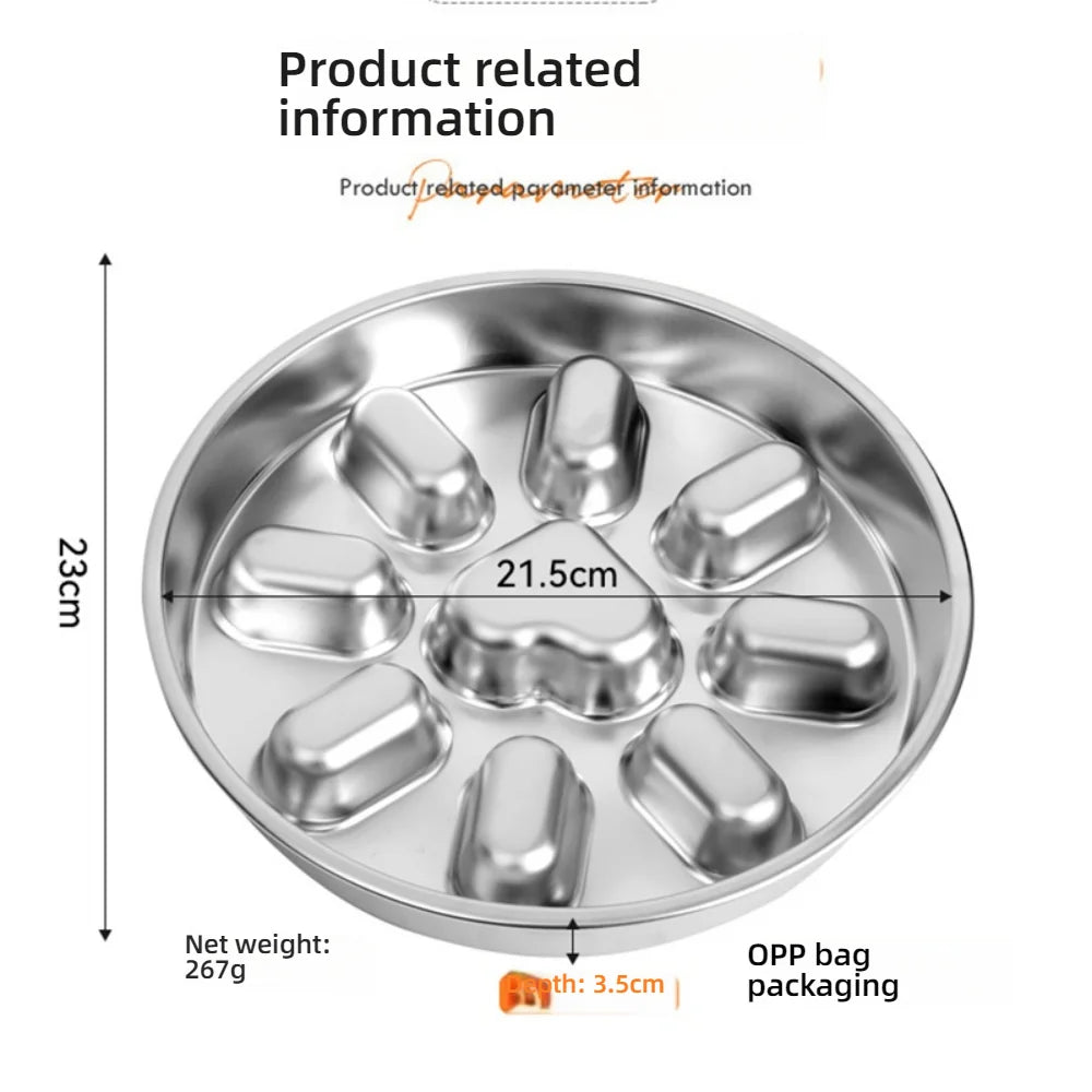 Stainless Steel Slow  steel slow food bowl for dogs, feeding basin for cats, anti choking and anti overturning bowl Pet supplies