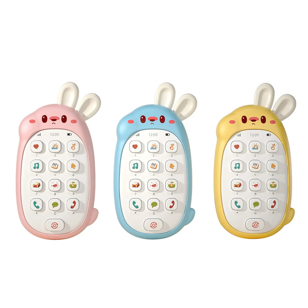 Baby Rabbit Mobile Phone Children's Toy Can Bite Puzzle Early Education Baby Multi functional Music Simulation Phone