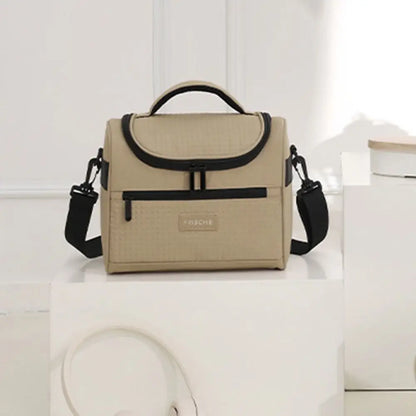 Reusable Zipper Handle Lunch Box Large Capacity Sturdy Lunch Tote Bag Waterproof Hand-held Tote Food Container Foods Storage