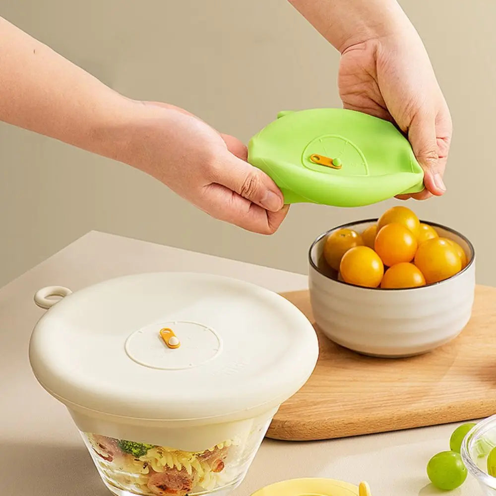 Stretchable Silicone Food Sealing Lid Time Recording Reusable Sealing Cover High-temperature Adjustable Silicone Caps Bowl