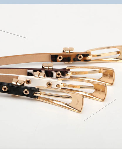 Leopard Print Belts for Woman Thin PU Belts Skirts Coat Decorative Waistbands Ladies Fashion Apparel Accessories Summer 2023 New