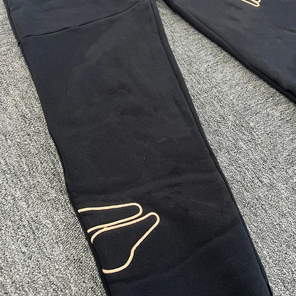 Jogging Streetwear Hoodies Trousers Set Centre Cee Tracksuit Men Clothing Y2k Cotton Sweatshirts Tops Pants Mens Clothes Black