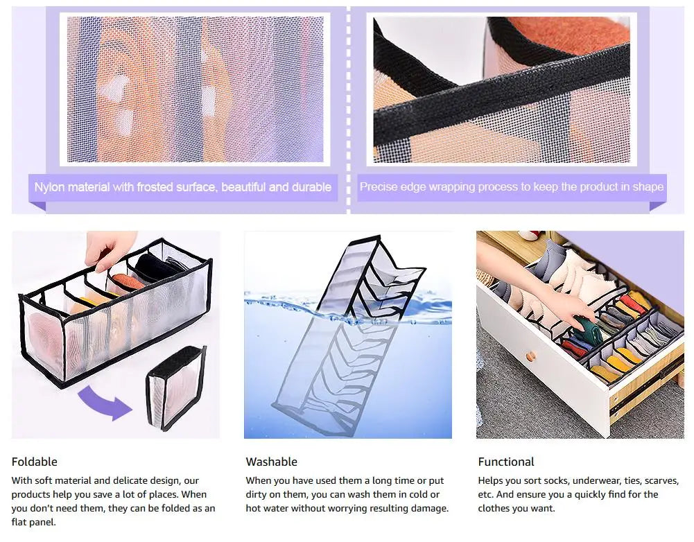 Closet Organizer Underwear Organizer For Wardrobe Clothes Organizers Cabinets Drawer Organizers Bra Socks Storage Organizer Box