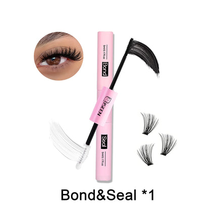 ISEEN Eyelash Bond & Seal 10ml  Eyelash Glue Remover 5ml Eyelash Curler Eyelash Brush Tweezer Kit Makeup