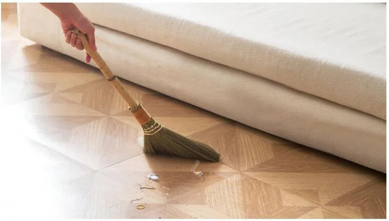 Retro Japanese Soft Hair Brooms Wood Floor Sweeping Straw Braided Household Floor Cleaning Household Floor Useful Cleaning Tools