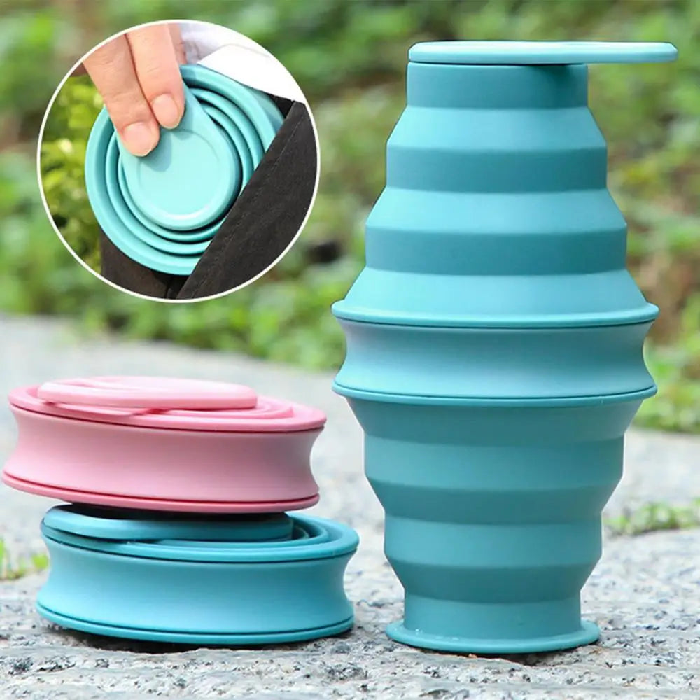 Foldable Water Bottle Silicone Reusable Water Bottles Reusable Portable Lightweight Folding Water Bottles Portable Leak Proof