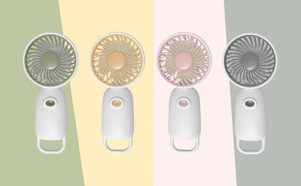 Mini Portable Fan Cute Handheld USB Rechargeable Battery Operated Lightweight Small Personal Fans with 3 Speeds for Outdoor