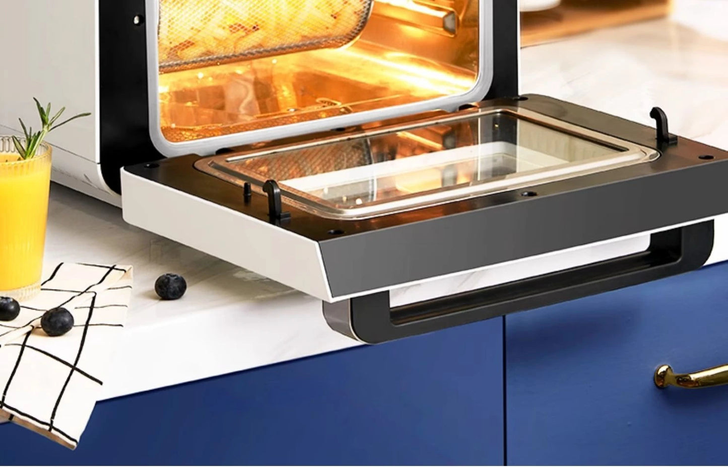 High-end smart air fryer, baking and frying dual-purpose, fully automatic and efficient touch-screen air steam oven for commerci