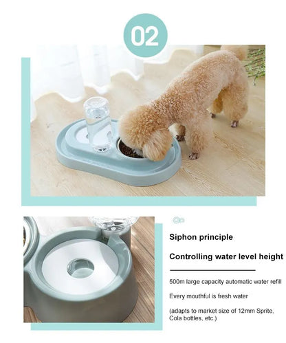 Blue Pet Dog Cat Bowl Fountain Automatic Food Water Feeder Container For Cats Dogs Drinking Pet Articles