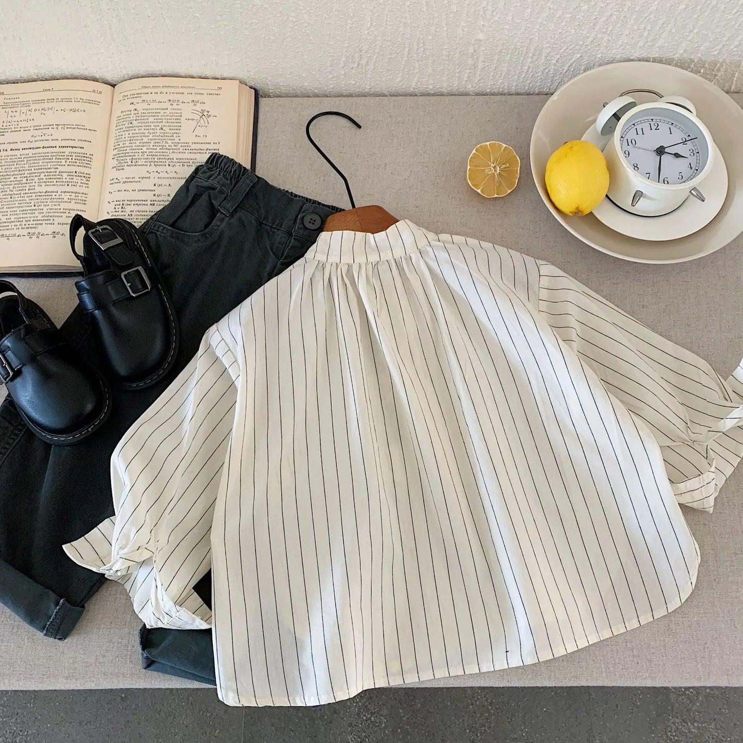 Children's Shirts 2025 Spring New Products Boys Embroidered Girls Striped Shirt Top Tide H0085