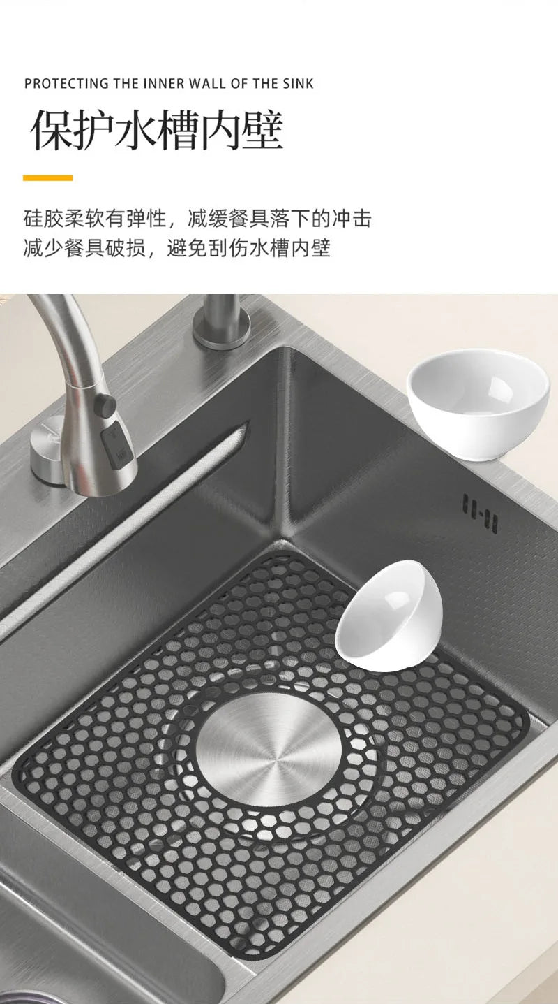 Sink Protectors for Kitchen Sink,Sink Mat,Grid Silicone Kitchen Sink Mat for Bottom of Stainless Steel Sink,Heat resistant mat