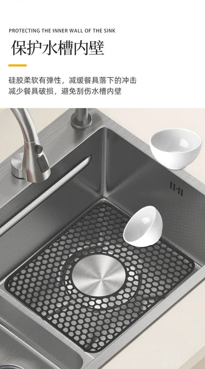 Sink Protectors for Kitchen Sink,Sink Mat,Grid Silicone Kitchen Sink Mat for Bottom of Stainless Steel Sink,Heat resistant mat