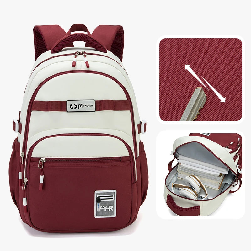 Schoolbags for Junior High School Girls with Good Looks, Korean Style Large Capacity College Style Backpacks for Women
