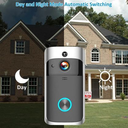 Video Doorbell Camera HD WiFi Doorbell Wireless Operated Motion Detector Audio & Speaker Night Vision for iOS&Android